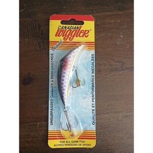 Canadian Wiggler Original Fishing Lure CW102 Black Purple Yellow Eyes 1/2 oz
